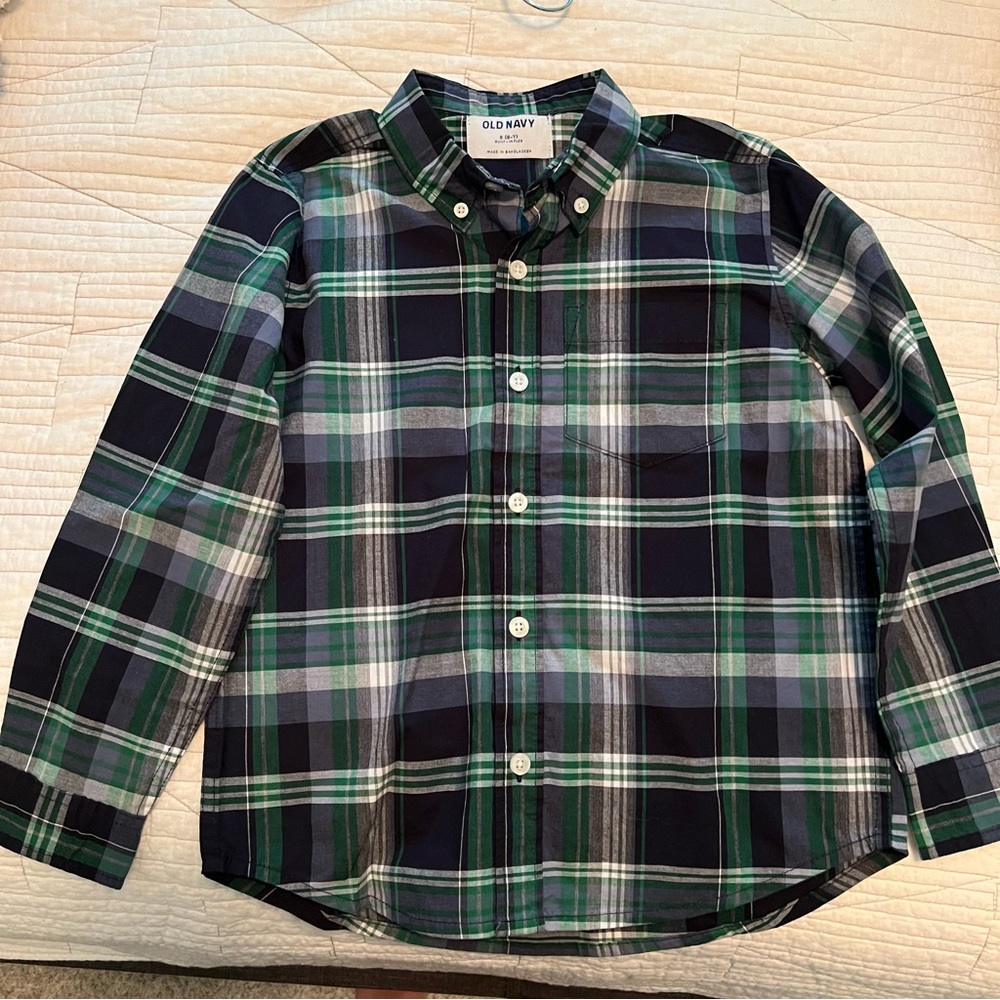 Old Navy Built-In Flex Plaid Poplin Shirt